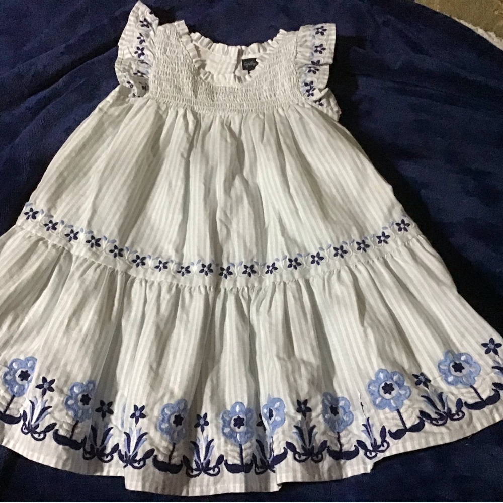 Cynthia Rowley Striped Blue and White Kids Dress